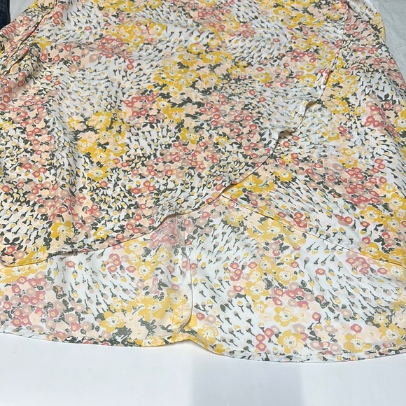 LOFT Yellow and Pink Maxi A-Line Skirt Ruched Resort Wear - Picture 3 of 4